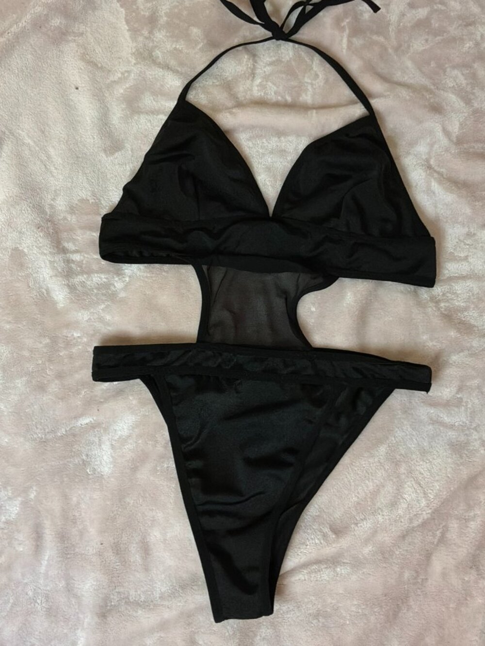 FESTIVAL BODYSUIT | BLACK SHEER HALTER RAVE BODYSUIT